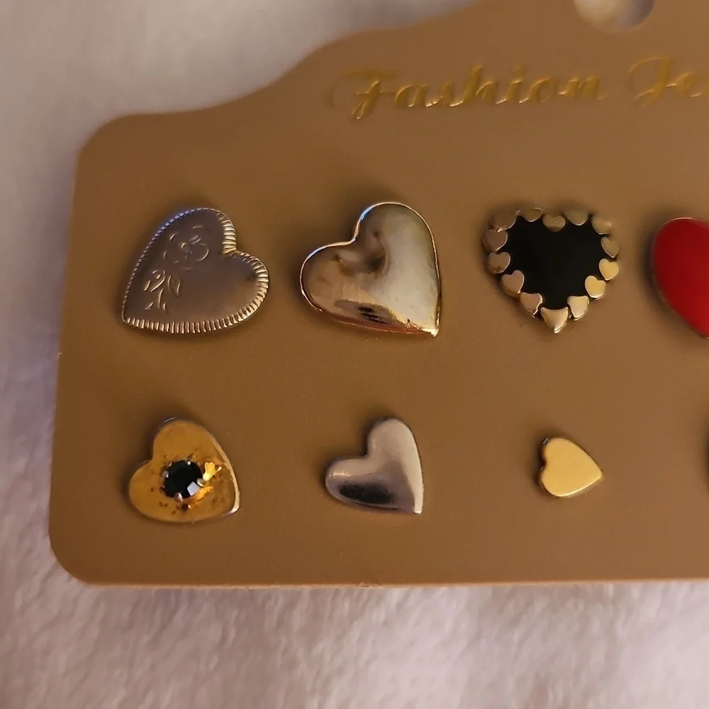Vintage Twelve Single Valentine's Heart Post Earrings